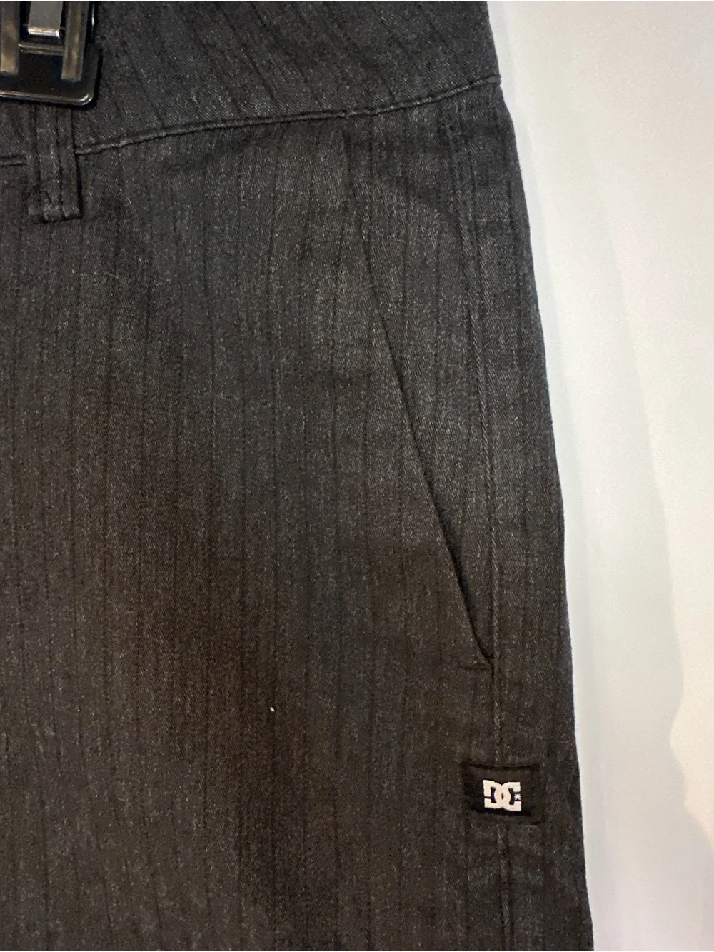 DC Men's Dark Pinstripe Flat-Front Shorts